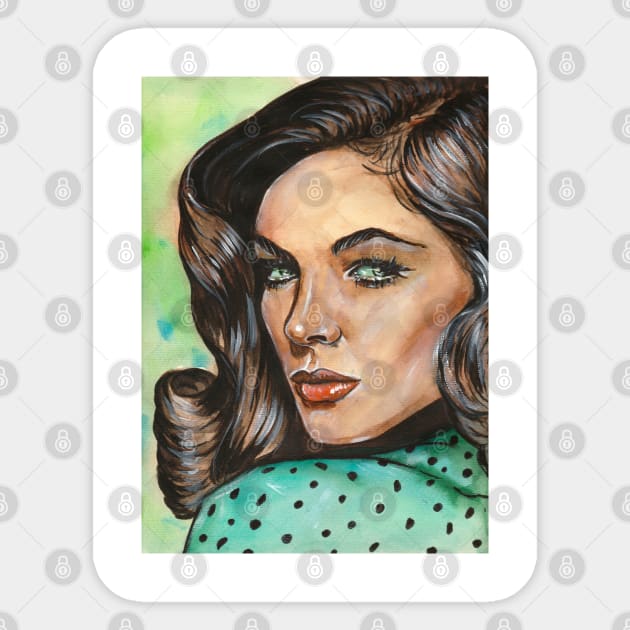 Lauren Bacall Sticker by Svetlana Pelin